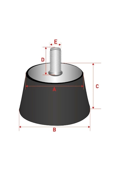 Vakumlu Kauçuk Takoz Makina Ayağı 70 40mm