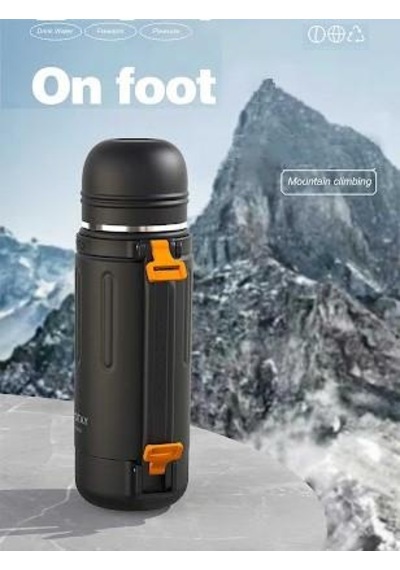 Shotay Durable Çelik Termos Matara 1500ml Siyah