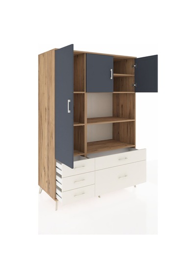 Kronos Dolap 7 Raflı 5 Çekmeceli 3 Kapaklı 132x59x195 Çam-ant... Çam Kronos Dolap 7 Raflı 5 Çekmeceli 3 Kapaklı 132x59x195 Çam-ant... Çam