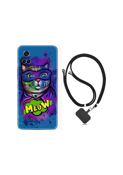 Y53s Kılıf Ipli Boyun Askılı Desenli Silikon Super Meow 1715