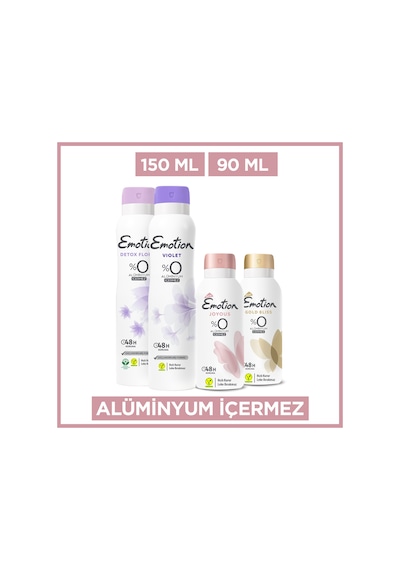 Emotion Kadın Deodorant Seti Violet, Floral 2x150 Ml , Gold Bliss-joyous 2x90 Ml