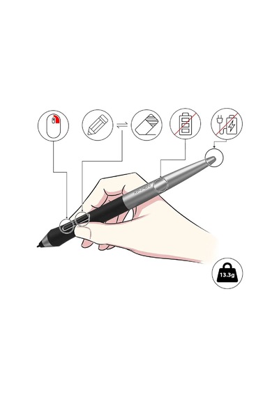 Xp-pen Pa1 Pilsiz Stylus Grafik Tablet Kalemi - Deco Pro S/m Uyumlu
