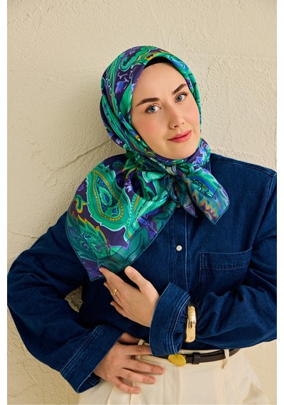 Silk Home Twill İpek Eşarp 11504-01 Lacivert