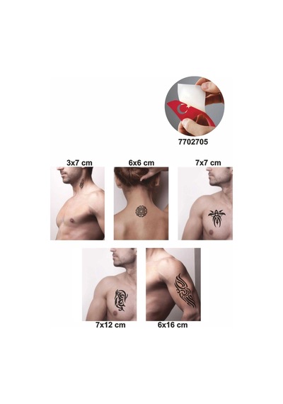 Enhavalı Triballer Geçici Dövme Kına Şablonu 5'li