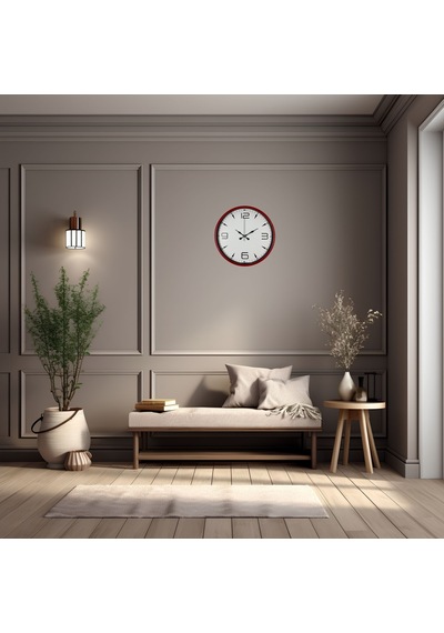 Almira Duvar Saati Dynamic Red 36 Cm Duvar Saati Kırmızı