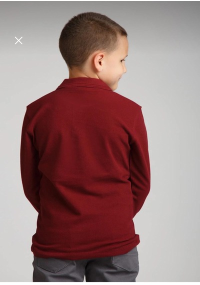 Dıgıl Kids Çocuk Polo Yaka Okul Tişörtü Uzun Kol Bordo