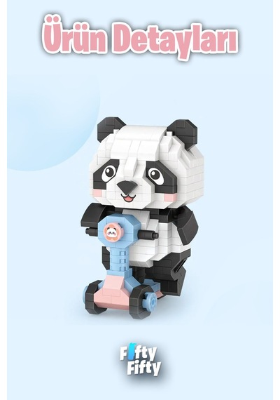 Loz Micro Block Serisi Panda 320 Parça Oyuncak Yapım Seti Fflz-8801