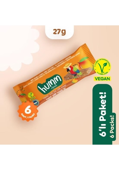 Organik Vegan Mangolu Yulaf Bar - 6 Adet 160 G