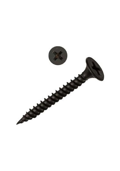 3.5x45 Borazan Başlı Sivri Uçlu Seyrek Dişli Alçıpan Vidası Siyah 50 Adet