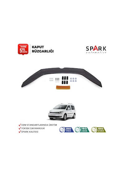 Volkswagen Caddy 2010-2015 Yıl Aralığı Uyumlu Kaput Rüzgarlığı 3mm