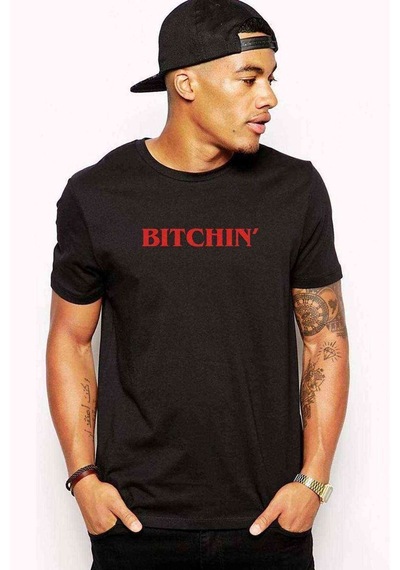 Stanger Things Bitchin' Baskılı Siyah Erkek Tshirt