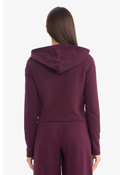 Defacto Oversize Kapüşonlu Fermuarlı Sweatshirt G6384ax25wnbr171 Bordo-br171
