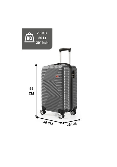 G&d Polo Suitcase Abs Koyu Gri Kabin Boy Valiz 600.02-k Koyu Gri