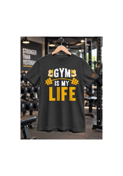 Segungear Gymlife Erkek Regular Fit Baskılı Spor Tişört Gri - 931635364 Gri