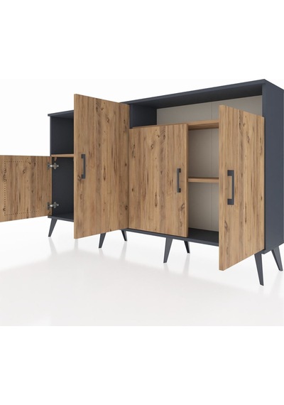 Arges Konsol 5 Raflı 4 Kapaklı 176x30x99 Antrasit-çam Atlas Çam - Antrasıt Arges Konsol 5 Raflı 4 Kapaklı 176x30x99 Antrasit-çam Atlas Çam - Antrasıt