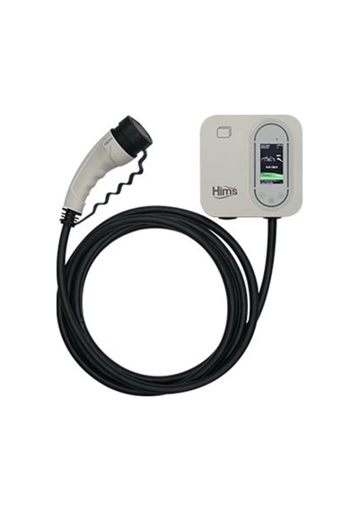 Hims 22kw Tip 2 Soketli Kablolu Beyaz Smart Elektrikli Araç Şarj İstasyonu