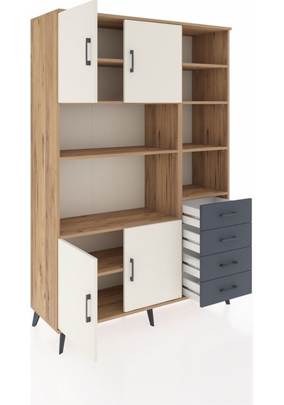 Hyperion Dolap 9 Raflı 4 Çekmeceli 4 Kapaklı 132x44x195 Çam-aytaşı/antrasit Aytası/antrasıt Hyperion Dolap 9 Raflı 4 Çekmeceli 4 Kapaklı 132x44x195 Çam-aytaşı/antrasit Aytası/antrasıt