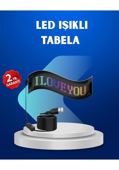 Rgb Renkli Led Ekran Tabela Usb Bağlantılı Kayan Yazı Destekli
