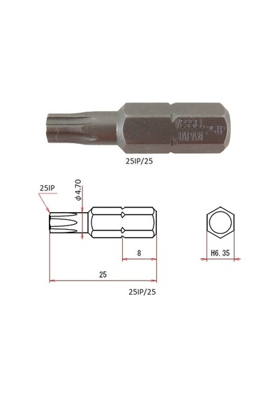 vessel 447206 T25Ipx25 MM Torx Bits Uç