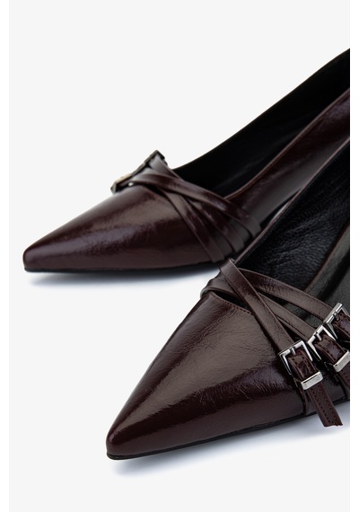 Valmenti Kadın Suni Deri Bordo Stiletto Ayakkabı 1073 0510 Bn Ayk Sk25-26 Bordo Dr Bordo