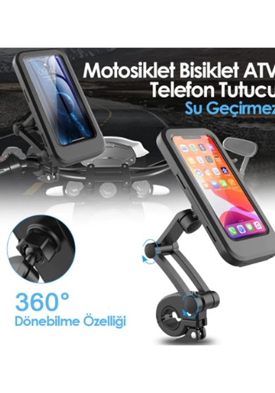 Gidon Bağlantılı Su Geçirmez Mıknatıslı Motorsiklet Telefon Tutucu 11