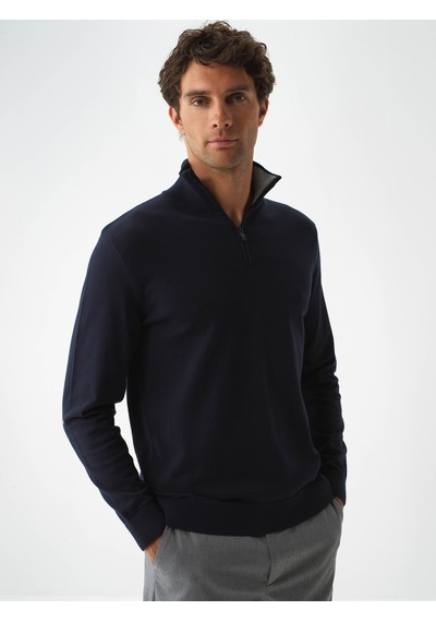 Xint Lacivert Pamuk Dokulu Regular Fit Kazak 801866
