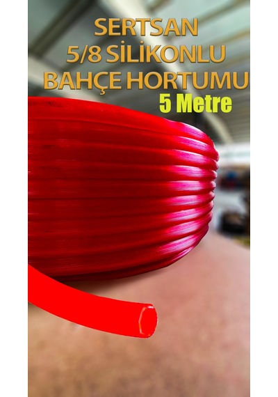 Silikonlu Bahçe Hortumu 5/8 Kırmızı Renk 5 Metre