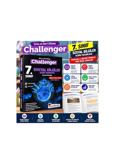 Kafa Dengi 7.sınıf Challenger Sosyal Bilgileri Soru Bankası + Kafadengi 7. Sınıf Challenger Türkçe Soru Bankası
