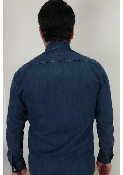 Tousus Slim Fit Kot Erkek Gömlek Slm-2010-tss Lacivert