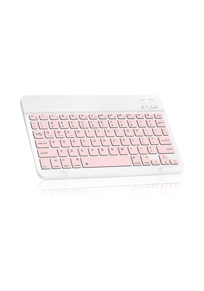 Valkyrie Bluetooth 10 İnç Apple iOS Uyumlu Windows Android Uyumlu Kablosuz Klavye - Türkçe - Şarjlı - Sessiz - Multimedia - Ultra İnce Pembe Sku: Zeusstkc25f5afb23