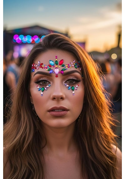 Çok Renkli Yüz Taşı Face Gems Parti Festival Makyaj Aksesuarı