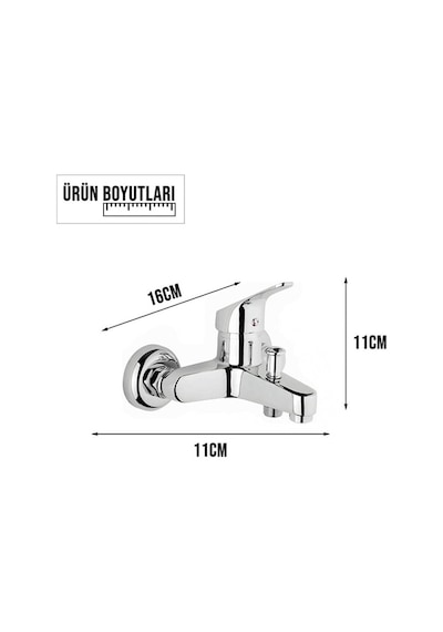 Kustar Krom Aç Kapa Mix Banyo Duş Bataryası Krom