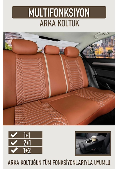 Volkswagen Scirocco 2014-2017 Deri Oto Koltuk Kılıfı Ön Arka Takım Tarçın Exclusıve Model Scr