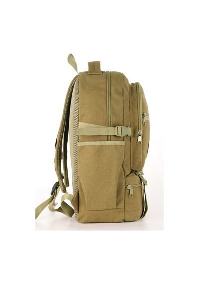 Strong Unisex Kanvas Kumaş Laptop Bölmeli Outdoor Sırt Çantası Dağcı Sırt Çantası Escp01 Bej