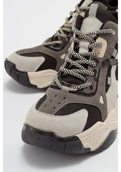 Luvishoes Lowel Buz Siyah Kadın Spor Bot Buz Gri - Siyah
