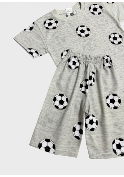 Aliş Kids Erkek Çocuk Pamuklu Gri Futbol Topu Desenli Kısa Kollu Şortlu Yazlık Pijama Takımı Aliş Kids Erkek Çocuk Pamuklu Gri Futbol Topu Desenli Kısa Kollu Şortlu Yazlık Pijama Takımı