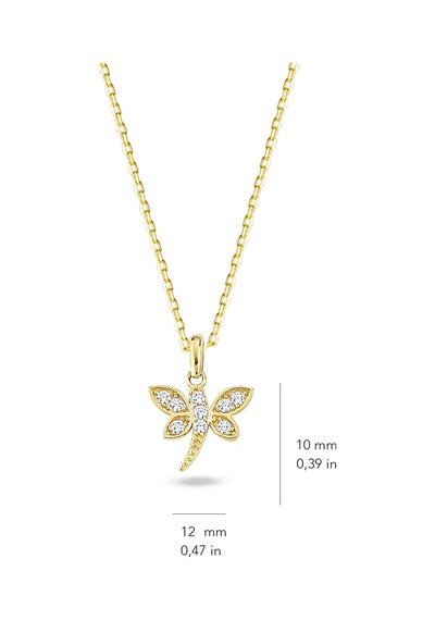 Goldkupe 14 Ayar Altın Taşlı Yusufçuk Kolye 2,03 Gr-1411