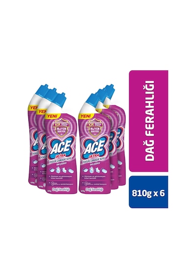 Ace Ultra Power Jel Kıvamlı Çamaşır Suyu Dağ Tazeliği 810G X 6 Adet