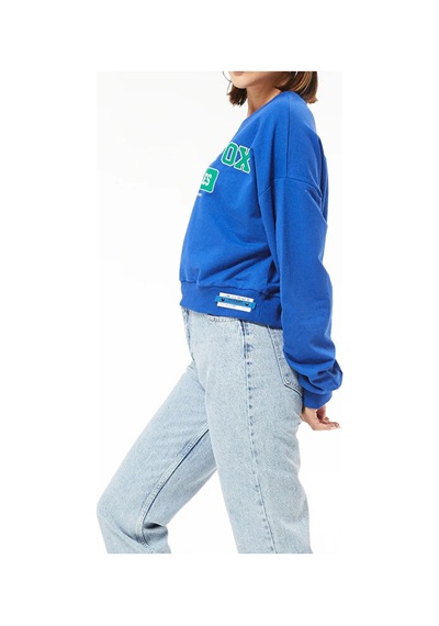 Tex Republic Kadın Siyah Baskılı Sweatshirt Mavi