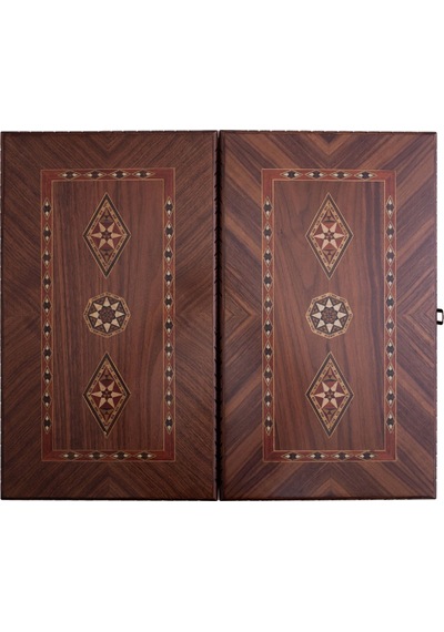 Helena Wood Art Smarty Carved Oymalı Tavla Koyu Ceviz