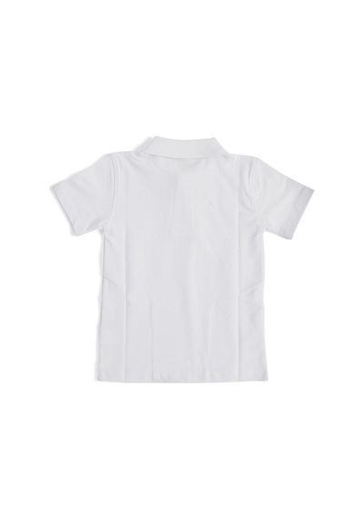 Beyaz Kısa Kol Düz Renk Yakalı 6-17 Yaş Çocuk Okul Lakos Tişört Polo Yaka T-shirt Beyaz