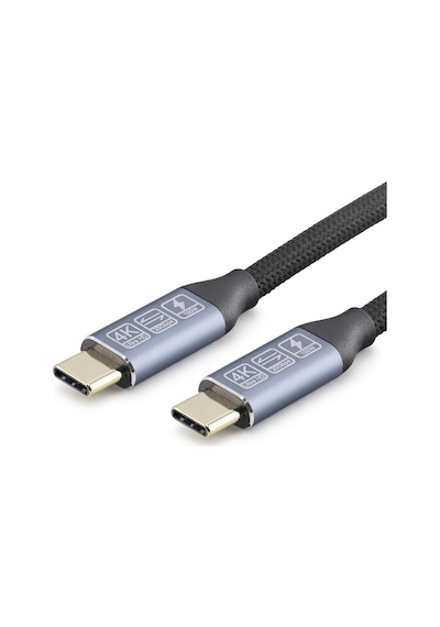 Type-c Usb 3.2 Gen2 20 Gbps 100w 4k 60hz Şarj Ve Data Kablosu 0.5 M Siyah Hdx7880