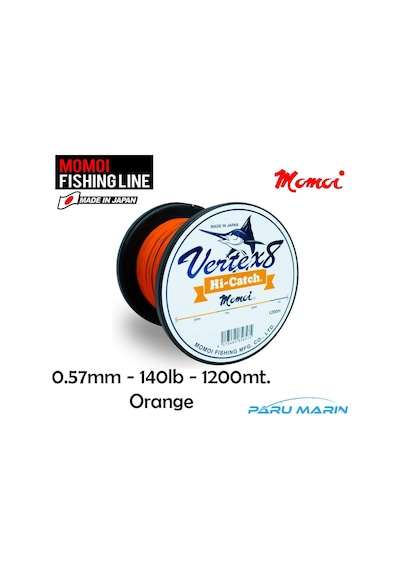 Momoi Vertex 8x 0.57mm 140lb 1200mt. Turuncu İp Misina