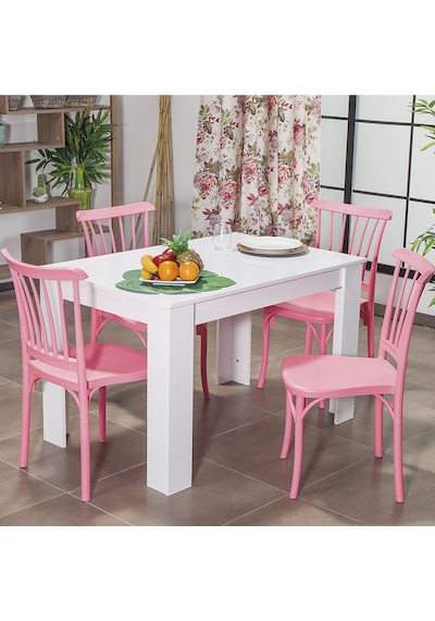 Arda / Violet Mutfak Masa Takımı 4 Sandalye 1 Masa - Pembe