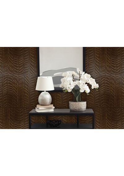 3 Boyutlu Duvar Paneli Kabartmalı Kılçık Desen Pvc 41x41 Cm/ 6 Adet /1 M² Teak