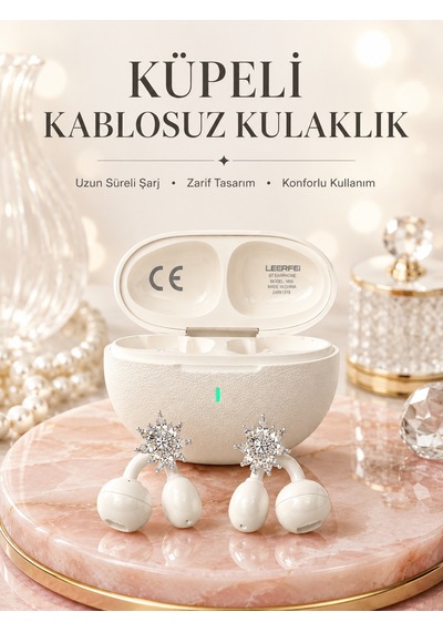 Küpeli Kablosuz Kulaklık Uzun Süreli Batarya Performansı - Lisinya