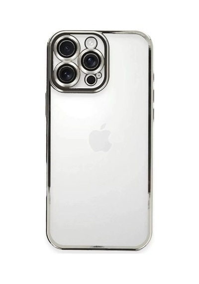 Newface Apple İphone 16 Pro Max Kılıf Razer Lensli Silikon - Gümüş