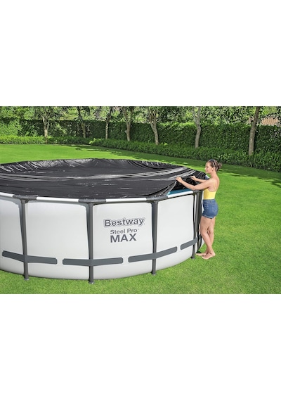 5,49m Pvc Havuz Örtüsü 549 Cm Çapındaki Yuvarlak Yer Üstü Havuzlar İçin 555 Cm Çap
