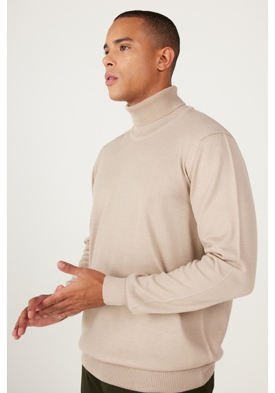 AC&Co / Altınyıldız Classics Erkek Bej Standart Fit Normal Kesim Tam Balıkçı Yaka Triko Kazak Bej AC&Co / Altınyıldız Classics Erkek Bej Standart Fit Normal Kesim Tam Balıkçı Yaka Triko Kazak Bej