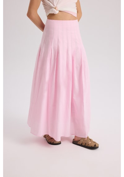 Mai Collection Mai Studios Co. Sera Pile Detay Pembe Uzun Etek Pembe